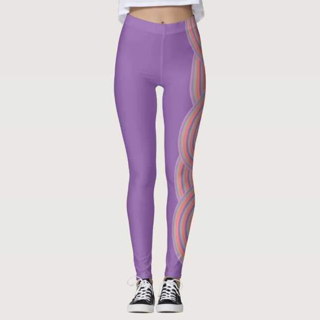Legging Pernas sobre Impressão com Design circular (Frente)