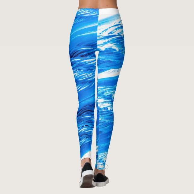 Legging Pernas sobre Impressão com Design de cabo Abstrato (Verso)