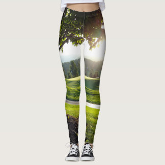 Legging Pernas solares do campo de golfe