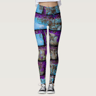 Legging Pernas Tijolos Cinzas Roxas Azuis
