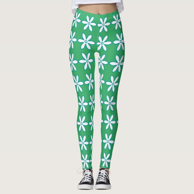 Legging Pernas Verdes Flores (Frente)