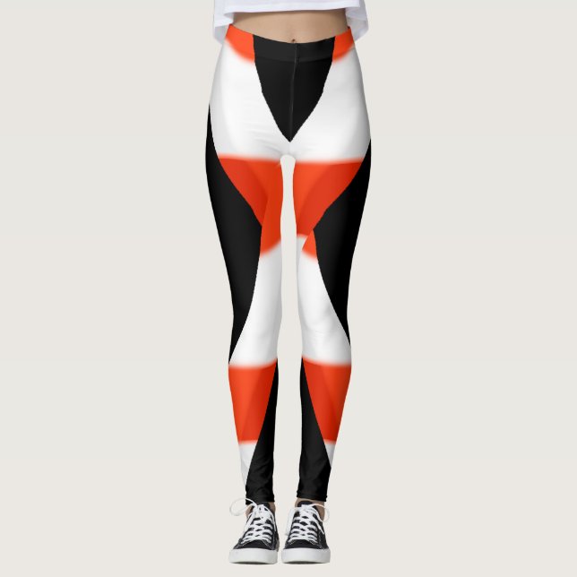 Legging Pernas vermelhas, brancas e pretas (Frente)