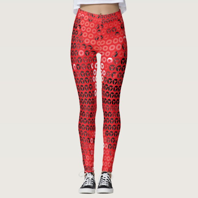 Legging Pernas vermelhas brilhantes (Frente)