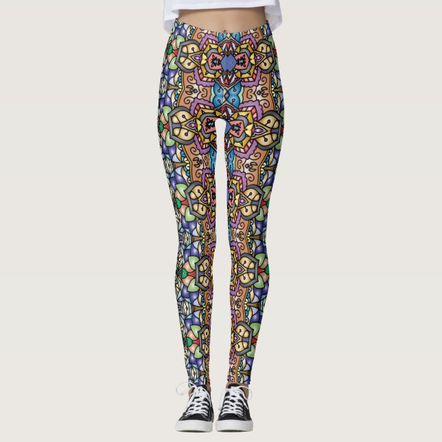 Legging Pernas Vivas: Meias-calças com Padrões Únicos em A (Frente)