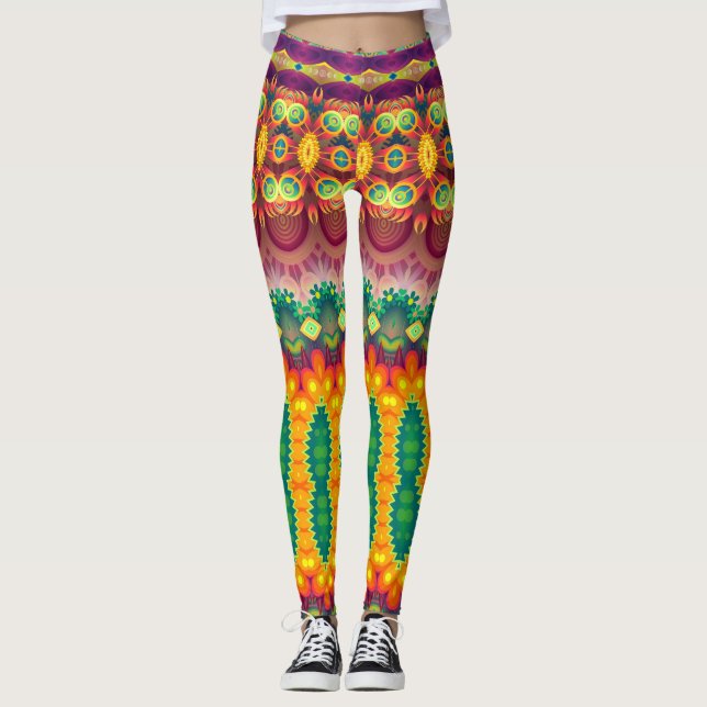 Legging Pernas Vivas: Meias-calças com Padrões Únicos em A (Frente)