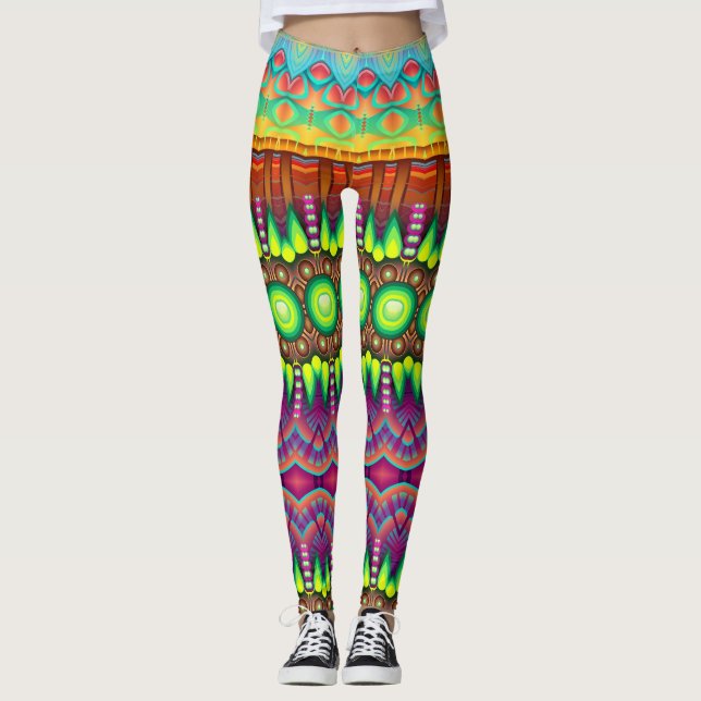 Legging Pernas Vivas: Meias-calças com Padrões Únicos em A (Frente)