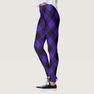 Legging Pernas Xadrezes azuis pretas