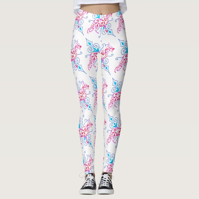 Legging Perneiras rosa azul floral Shepherd (Frente)