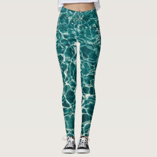 Legging Perneiras Turquesas De Fluxo De Água