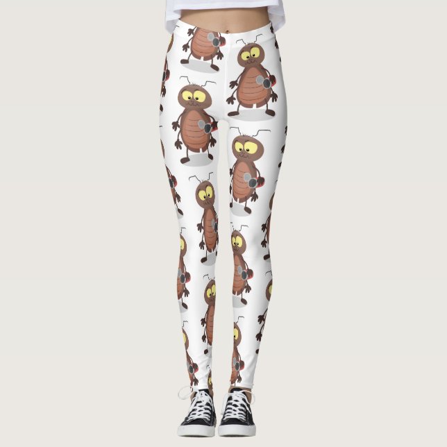 Legging Personagem de desenho animado de barata engraçada (Frente)