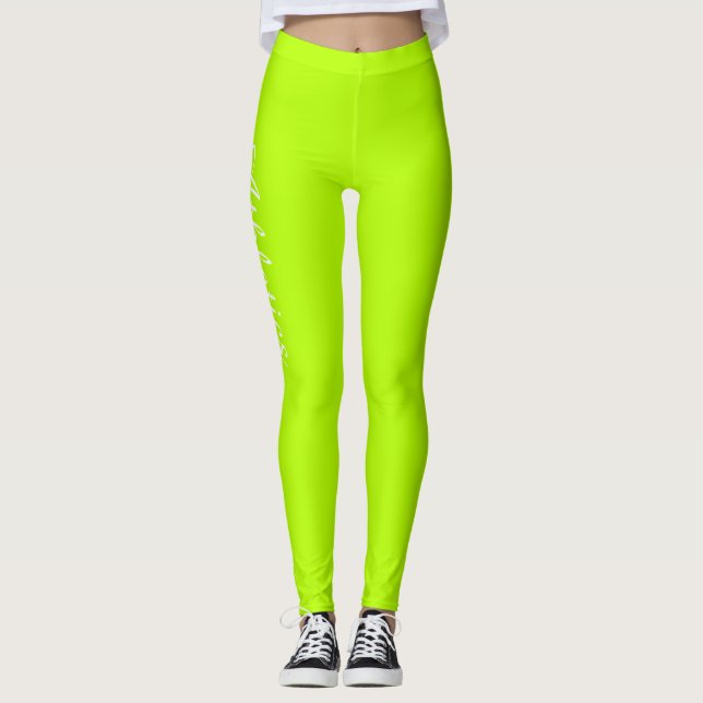 Legging Personalização Amarelo Fluro (Frente)