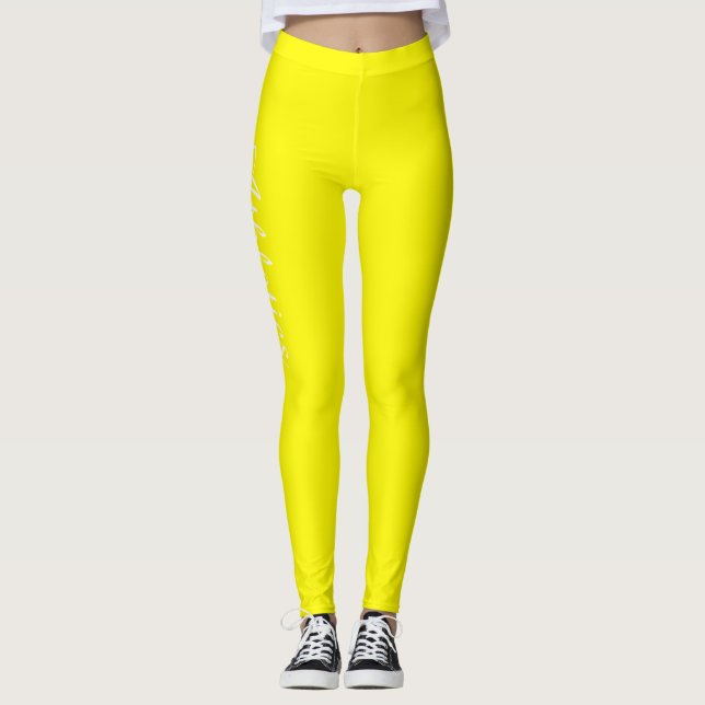 Legging Personalização Amarelo Fluro (Frente)