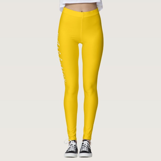 Legging Personalização Amarelo Fluro (Frente)