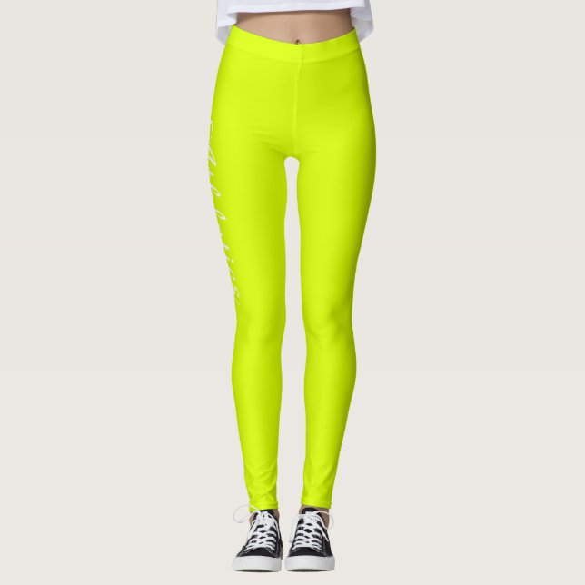 Legging Personalização Amarelo Fluro (Frente)