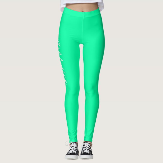 Legging Personalização Verde Fluro (Frente)