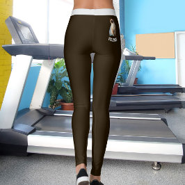 Legging Personalizado Gato Siamês Fofo Foto Nome Marrom