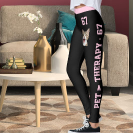 Legging Personalizado Moderno Gata Mãe Rosa Preto 67TH Mul