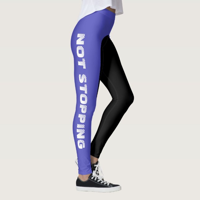 Legging Personalizado não parando dois tons azuis e pretos (Direita)