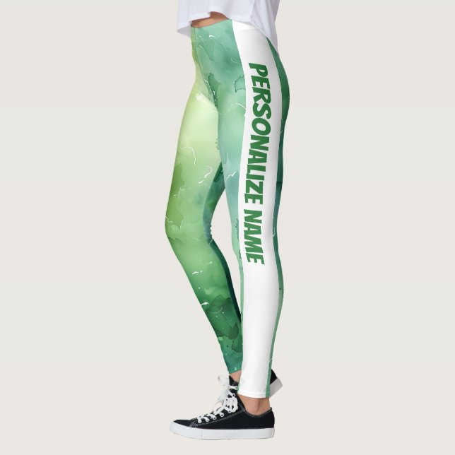Legging PERSONALIZAR Aquarela do verde limão (Esquerda)