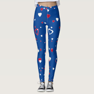 Legging Personalizar Cor de Fundo Cor Vermelha Coração B
