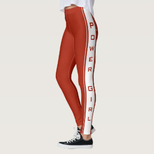 Legging Personalizar cores e legendas de texto Power Girl 
