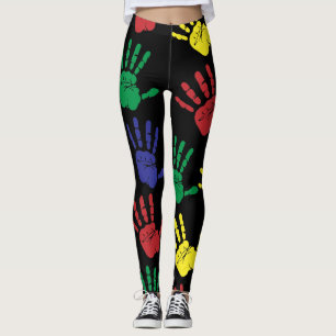 Legging Personalizar impressões digitais coloridas