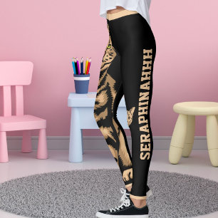 Legging Personalizar Nome Gatinho Fofo Animal Listrado Pre