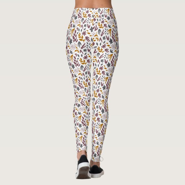 Legging Personalizar Padrão Botânico (Verso)