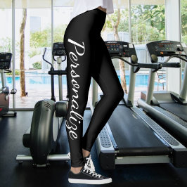 Legging Personalizar preto e branco (ou alterar texto/cor)