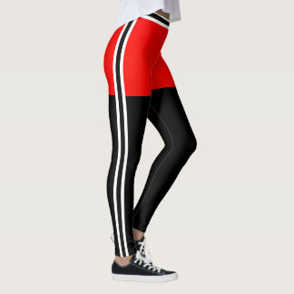 Legging Personalize Christmas Red White Black Stripes Gift
