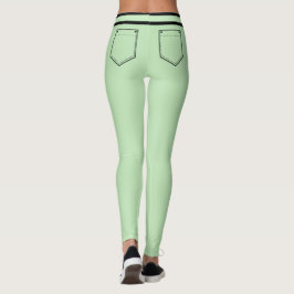 Legging Personalize Name Pale Green Black Stripes Fun Gift