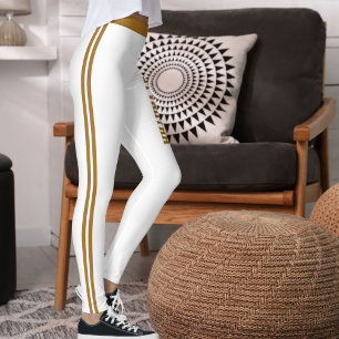 Legging Personalize Nome Citação Ativa Mulheres Listradas