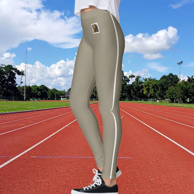 Legging Personalize o Texto da Foto do Pet Faixa Branca Te (Criador carregado)