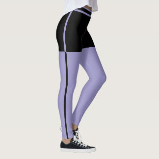 Legging Personalized Black And Pale Purple Stripes Gift