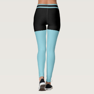 Legging Personalized Black And Robin Egg Blue Stripes Gift
