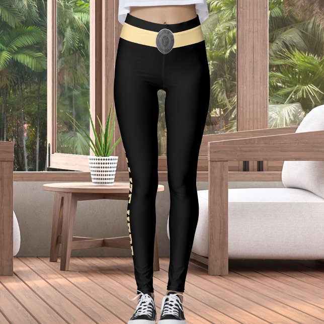 Legging Personalized Black Beige Custom Made Pet Cat Lover (Criador carregado)