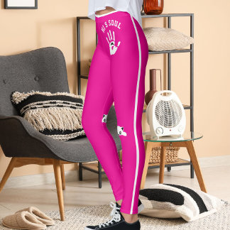 Legging Personalized Cat Pet Hot Pink White Stripes Gift
