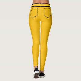 Legging Personalized Name Yellow Orange Black Stripes Gift