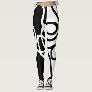 Legging Persuasão linear I: Abstrato preto e branco