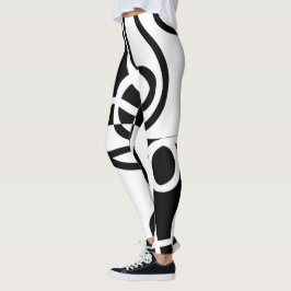 Legging Persuasão linear II: Abstrato preto e branco