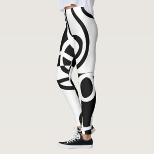 Legging Persuasão linear II: Abstrato preto e branco