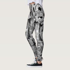 Legging Pés da mulher biónica das peças de metal