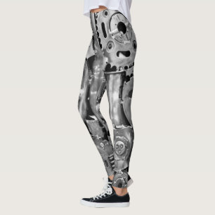 Legging Pés da mulher biónica das peças de metal