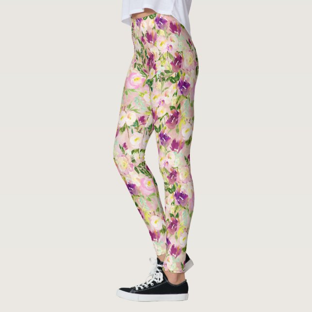 Legging Pêssego Pêssego Borgonha Floral (Esquerda)