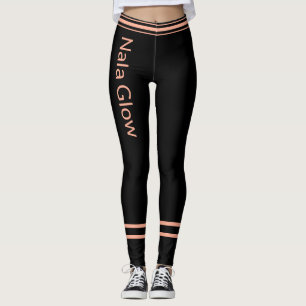 Legging Pêssego Preto de Pêssego Personalizado Nome da Mãe