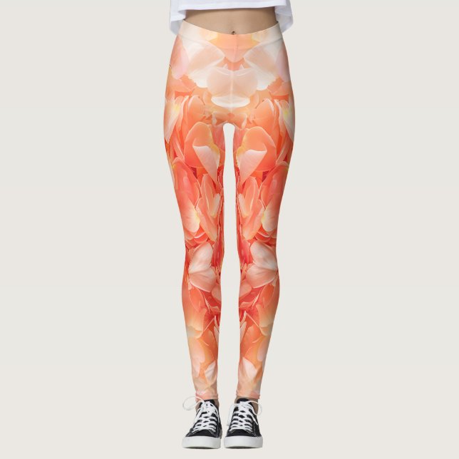 Legging Pêssegos de Pastel e Pétalas de Creme (Frente)