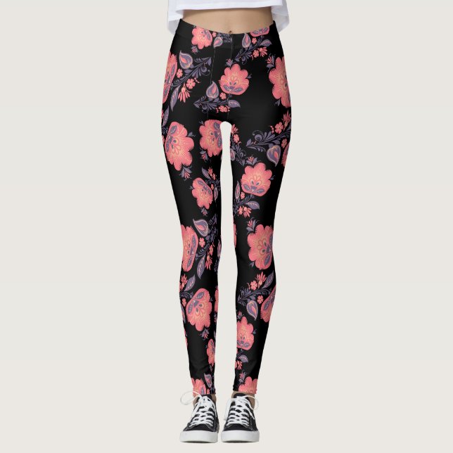 Legging Pêssegos/Leggings Florais (Frente)
