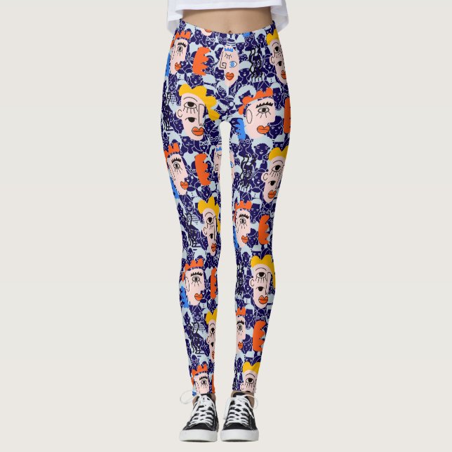 Legging Pessoas e faces. PAF2501.DPurple BG (Frente)