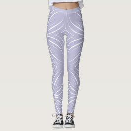 Legging Pétalas Concentradas em Branco na Lavanda Bk