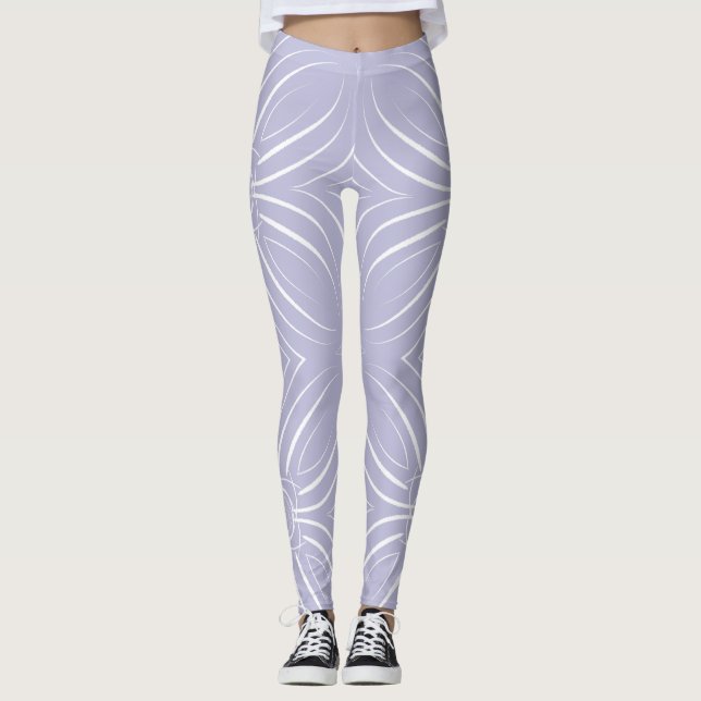 Legging Pétalas Concentradas em Branco na Lavanda Bk (Frente)